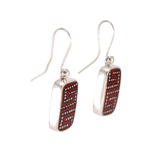 Load image into Gallery viewer, Mata Ortiz Broken Pottery Shard and Silver Earrings by Beltran NON NATIVE