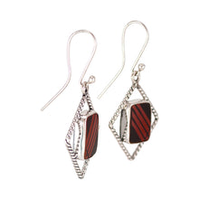 Load image into Gallery viewer, Mata Ortiz Broken Pottery Shard and Silver Earrings by Beltran NON NATIVE