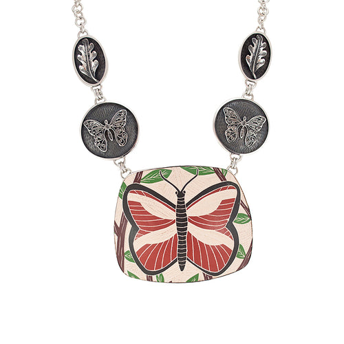Mata Ortiz Broken Pottery Shard and Silver Necklace by Beltran NON NATIVE