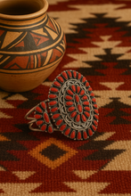 Load image into Gallery viewer, Navajo Native American Coral Petit Point Bracelet by McCray SKU233136