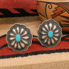 Load image into Gallery viewer, Navajo Native American Turquoise Conch Earrings SKU233098