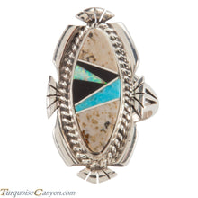 Load image into Gallery viewer, Navajo Native American Turquoise and Jasper Ring Size 5 1/4 by Tom SKU223637