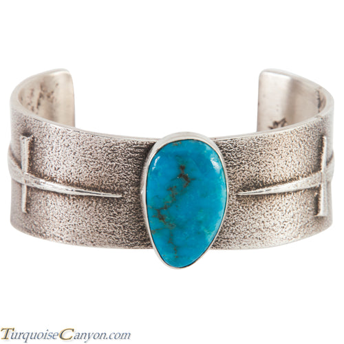 Native American Navajo Kingman Turquoise Bracelet by Delford Yazzie SKU223941