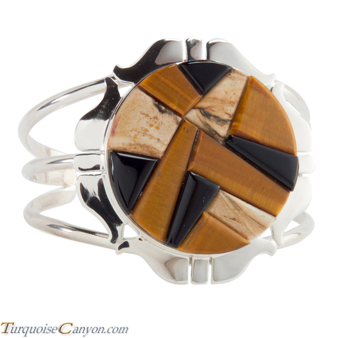 Navajo Native American Tiger Eye  and Onyx Bracelet by Lewis SKU224134