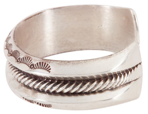 Navajo Native American Sterling Silver Cuff Bracelet by Delvin John SKU224289