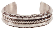 Load image into Gallery viewer, Navajo Native American Sterling Silver Cuff Bracelet by Delvin John SKU224289