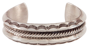 Navajo Native American Sterling Silver Cuff Bracelet by Delvin John SKU224289