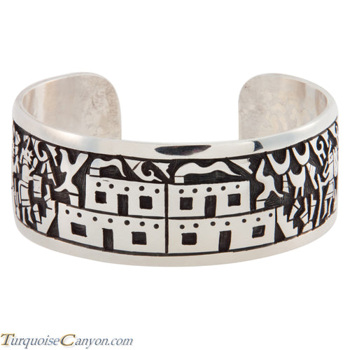 Hopi Native American Pueblo Silver Overlay Bracelet by Daren Silas SKU224762