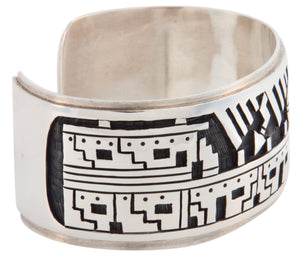 Hopi Native American Sterling Silver Pueblo Bracelet by Clifton Mowa SKU224774
