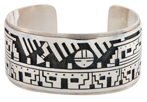 Hopi Native American Sterling Silver Pueblo Bracelet by Clifton Mowa SKU224774