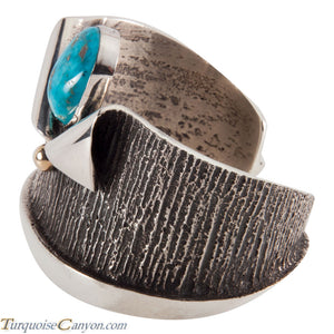 Navajo Native American Kingman Turquoise Bracelet by Aaron Anderson SKU224952
