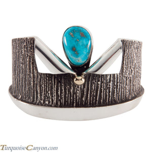 Navajo Native American Kingman Turquoise Bracelet by Aaron Anderson SKU224952