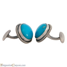 Load image into Gallery viewer, Navajo Native American Kingman Turquoise Cuff Links by Willeto SKU225249