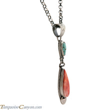 Load image into Gallery viewer, Navajo Native American Orange Shell and Turquoise Pendant Necklace SKU225281