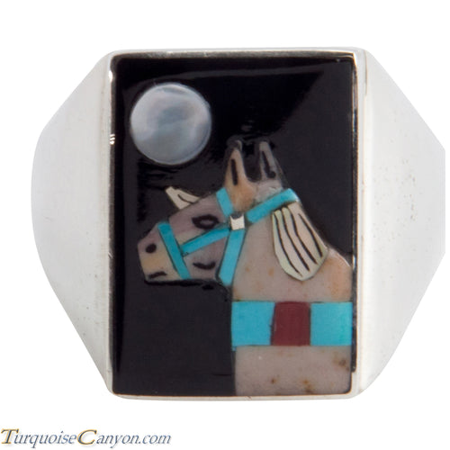 Zuni Native American Turquoise Horse Ring Size 11 3/4 by Concho SKU225360