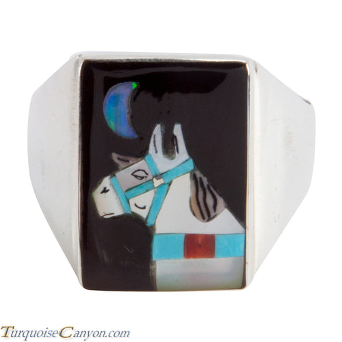 Zuni Native American Turquoise Horse Ring Size 12 3/4 by Concho SKU225361