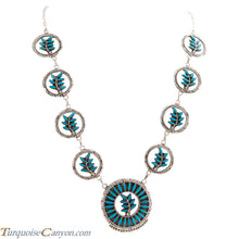 Load image into Gallery viewer, Zuni Native American Turquoise Necklace and Earrings by Etsate SKU225385