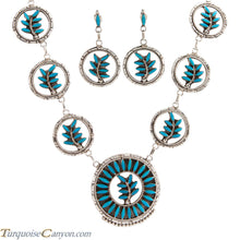 Load image into Gallery viewer, Zuni Native American Turquoise Necklace and Earrings by Etsate SKU225385