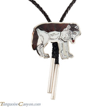 Load image into Gallery viewer, Zuni Native American Wolf Bolo Tie by Dale Edaakie SKU225413