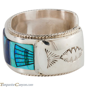 Navajo Native American Lapis Turquoise Inlay Bracelet by Etsitty SKU225502