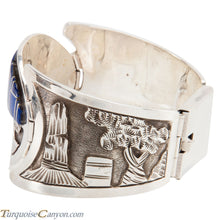 Load image into Gallery viewer, Navajo Native American Lapis Inlay Bracelet by Floyd Becenti SKU225512