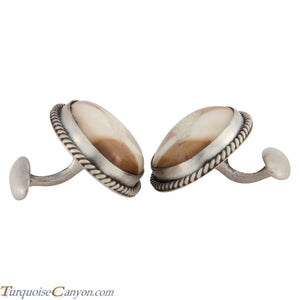 Navajo Native American Fossilized Walrus Ivory Cuff Links by Willeto SKU225638