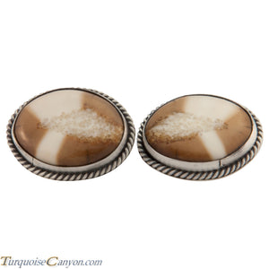 Navajo Native American Fossilized Walrus Ivory Cuff Links by Willeto SKU225638