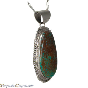 Navajo Native American King Manassa Turquoise Pendant Necklace SKU225710