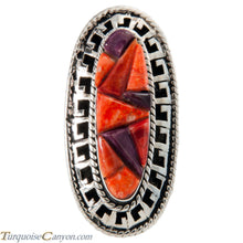 Load image into Gallery viewer, Navajo Native American Purple and Orange Shell Ring Size 8 1/2 SKU225765