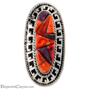 Navajo Native American Purple and Orange Shell Ring Size 8 1/2 SKU225765