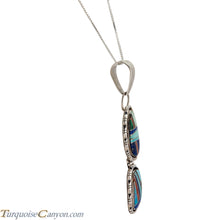 Load image into Gallery viewer, Navajo Native American Turquoise and Lab Opal Inlay Pendant Necklace SKU225823
