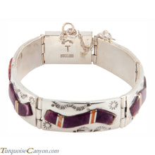 Load image into Gallery viewer, Navajo Native American Orange and Purple Shell Link Bracelet SKU225893