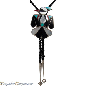 Dead Pawn Zuni Turquoise and Shell Thunderbird Bolo Tie SKU225926