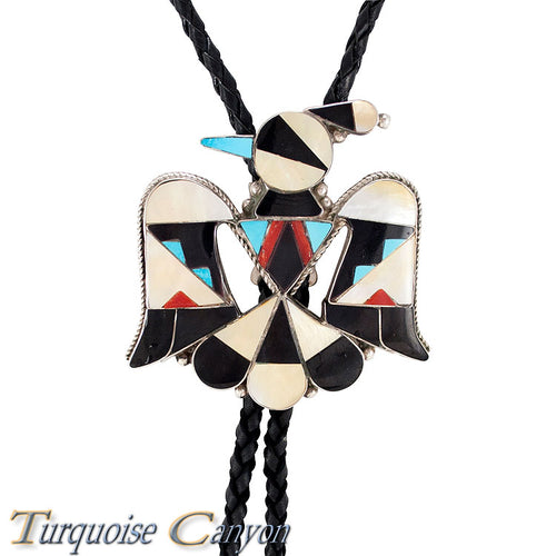 Dead Pawn Zuni Turquoise Thunderbird Bolo Tie by Rose Tekela SKU225929