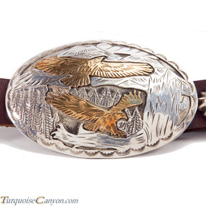 Navajo Native American Eagle Silver Gold Concho Belt SKU225935