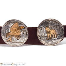 Load image into Gallery viewer, Navajo Native American Eagle Silver Gold Concho Belt SKU225935
