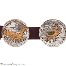 Load image into Gallery viewer, Navajo Native American Eagle Silver Gold Concho Belt SKU225935