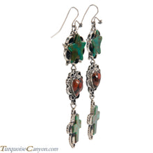 Load image into Gallery viewer, Navajo Native American Turquoise and Coral Earrings by Willeto SKU225961