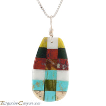 Load image into Gallery viewer, Santo Domingo Kewa Turquoise &amp; Multi Shell Stone Pendant Necklace SKU226075