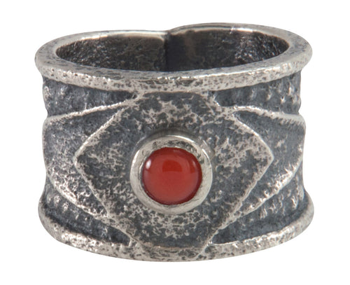 Navajo Native American Coral Tufa Cast Ring Size 7 1/2 by M Claw SKU226211