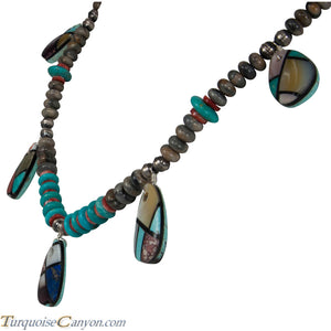 Navajo Native American Turquoise Inlay Necklace by Stacey Turpen SKU226350