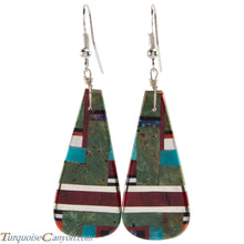 Load image into Gallery viewer, Santo Domingo Turquoise Coral and Shell Inlay Earrings by Coriz SKU226427