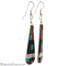 Load image into Gallery viewer, Santo Domingo Turquoise Coral and Shell Inlay Earrings by Coriz SKU226433