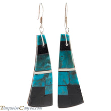 Load image into Gallery viewer, Santo Domingo Turquoise and Jet Shell Earrings by Tortalita SKU226450