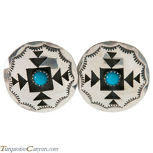 Load image into Gallery viewer, Navajo Native American Turquoise Shadow Box Earring by Felix Perry SKU226482