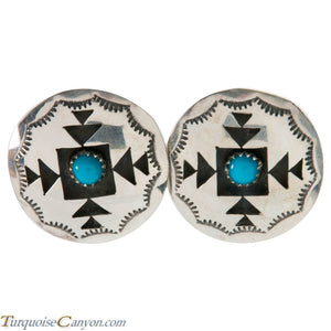 Navajo Native American Turquoise Shadow Box Earring by Felix Perry SKU226482