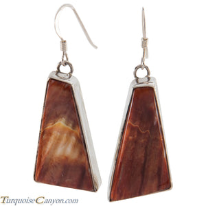 Navajo Native American Orange Spiny Oyster Shell Earrings by Guerro SKU226510