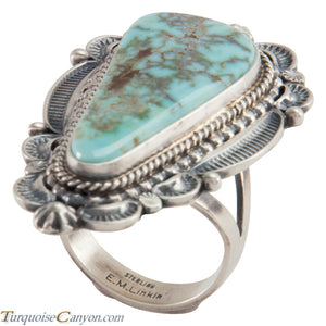 Navajo Native American Turquoise Ring Size 9 1/4 by Emma Linkin SKU226585