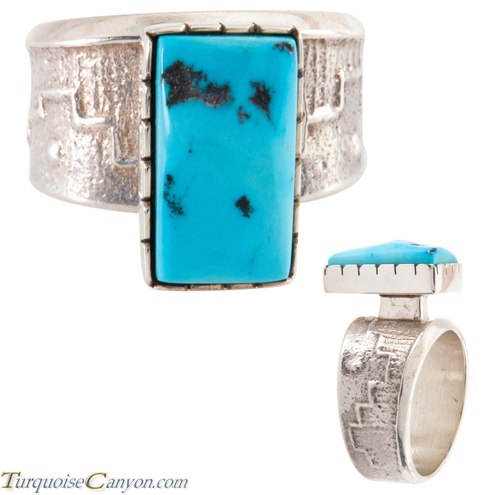 Navajo Native American Sleeping Beauty Turquoise Ring Size 13 1/2 SKU226647