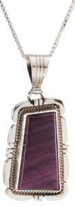 Navajo Native American Purple Spiny Shell Pendant and Necklace SKU226790